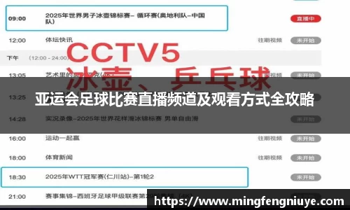 亚运会足球比赛直播频道及观看方式全攻略